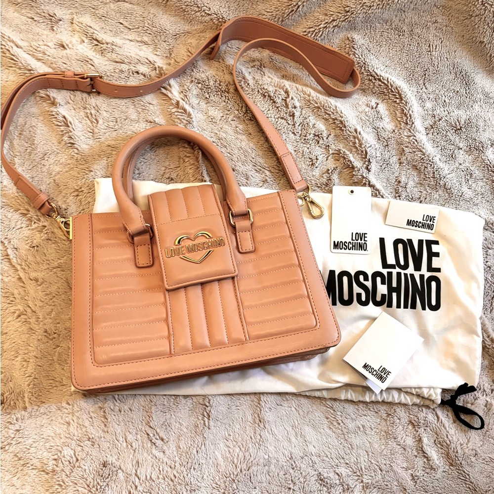 Love Moschino Baby Pink Quilted Satchel
